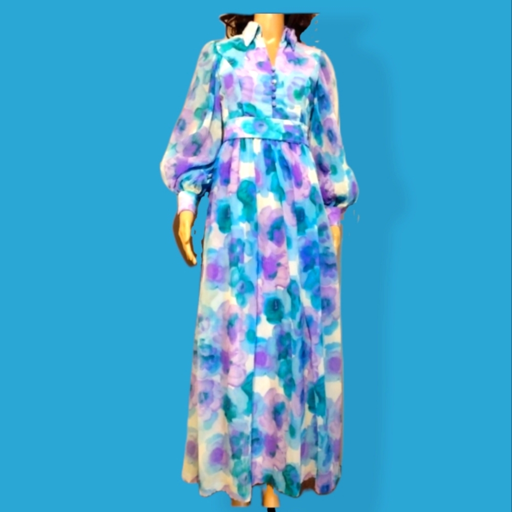 Rare Vintage Watercolor Dress
